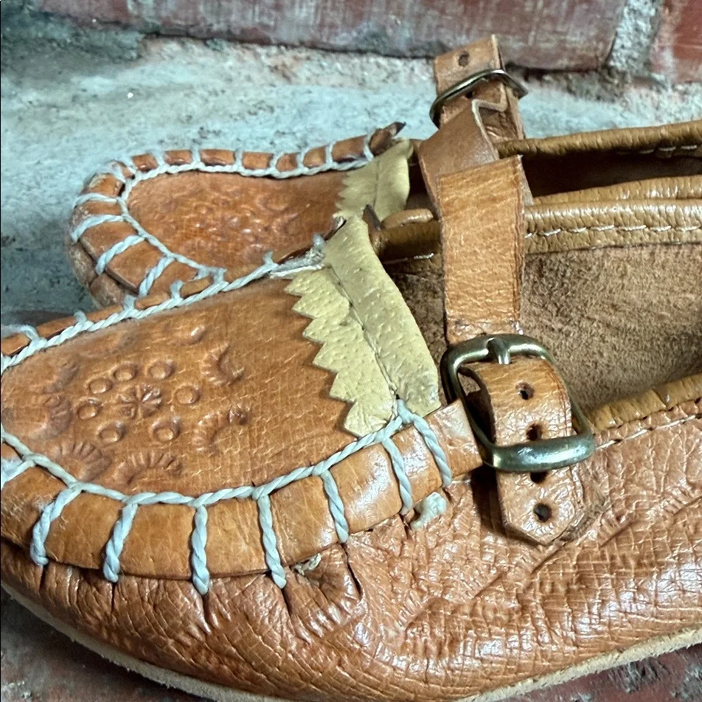 Kids handmade Polish Tan Leather Moccasins